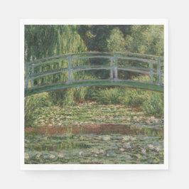Monet Japanska fotbron och dammen med näckrosor Pappersservett