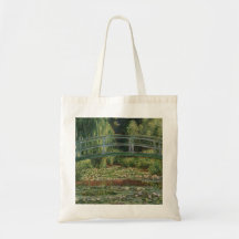 Monet Japanska fotbron och dammen med näckrosor