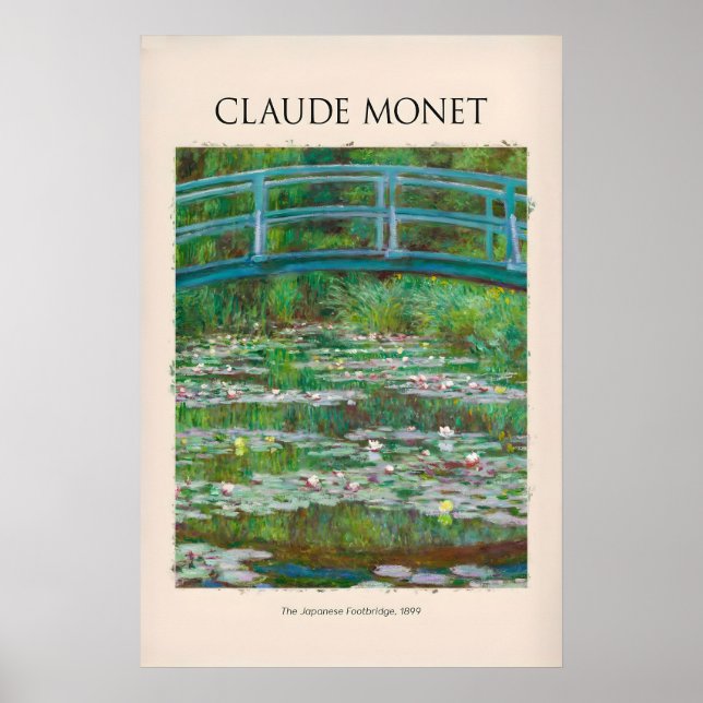 Monet Japanska Fotobron Vattenliljor Giverny Poster (Framsidan)