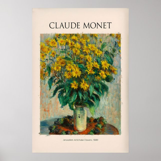 Monet Jerusalems kronärtskott blommor stilleben Poster (Framsidan)