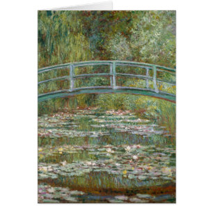 Monet konst överbryggar över ett damm av näckro OBS kort