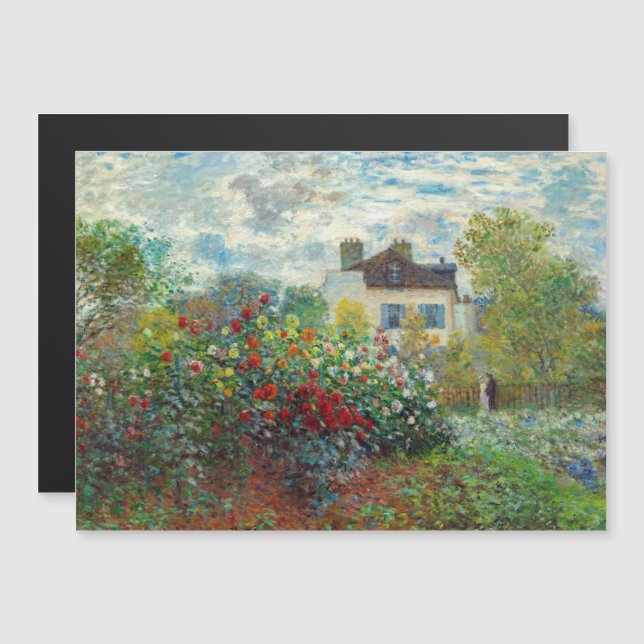 Monet - Konstnärs Garden Argenteuil Magnetic Card (Fram/baksida)