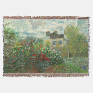 Monet Konstnärsträdgård i Argenteuil-målning Filt