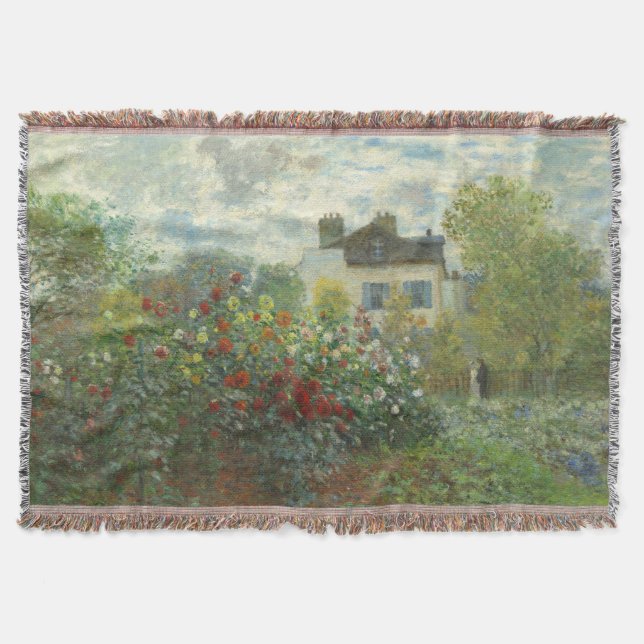 Monet Konstnärsträdgård i Argenteuil-målning Filt (Framsidan)