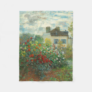 Monet Konstnärsträdgård i Argenteuil-målning Fleecefilt
