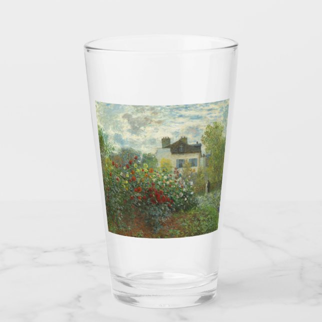 Monet Konstnärsträdgård i Argenteuil Målning Glaskopp (Framsida)