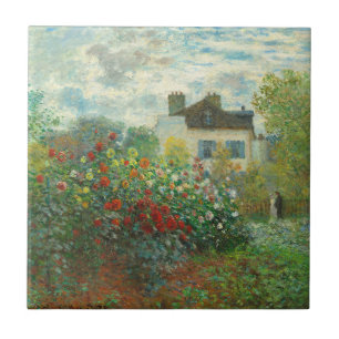 Monet Konstnärsträdgård i Argenteuil-målning Kakelplatta