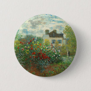 Monet Konstnärsträdgård i Argenteuil-målning Knapp
