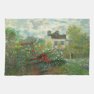 Monet Konstnärsträdgård i Argenteuil-målning Kökshandduk