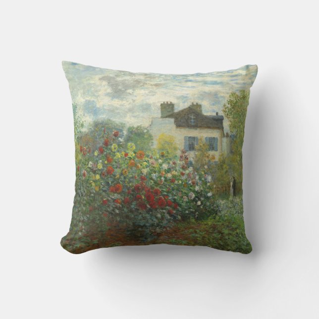 Monet Konstnärsträdgård i Argenteuil-målning Kudde (Framsida)