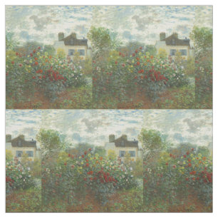 Monet Konstnärsträdgård i Argenteuil-målning Tyg