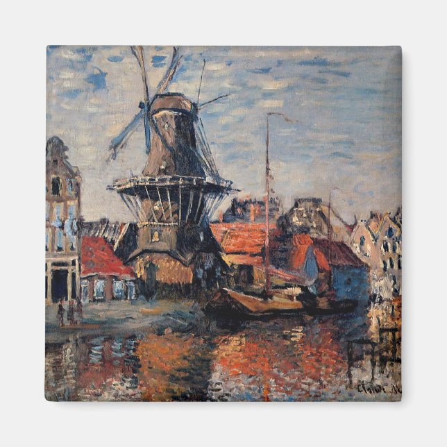Monet - Kvarn på Onbekende-kanalen - Amsterdam Magnet (Framsidan)