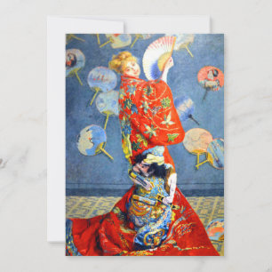 Monet Kvinna i japansk kostym Inbjudningar
