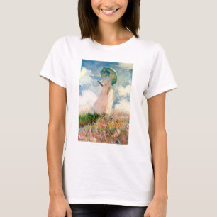 Monet-kvinna med en parasol T-shirt