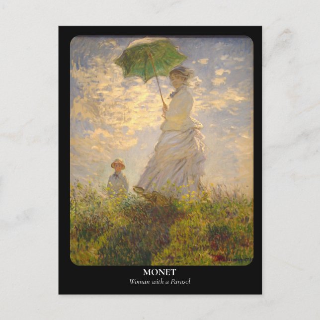 MONET/kvinna med parasol Vykort (Framsida)