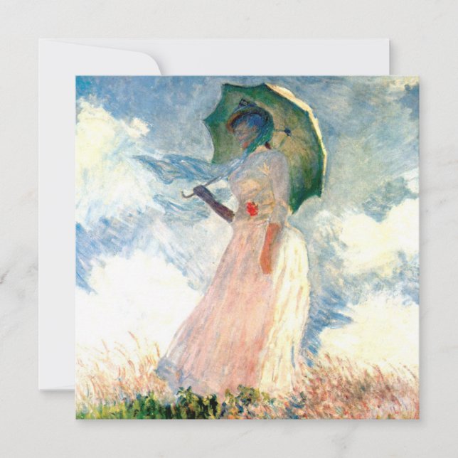 Monet Kvinna med parasoll vänd åt vänster Inbjudningar (Framsida)