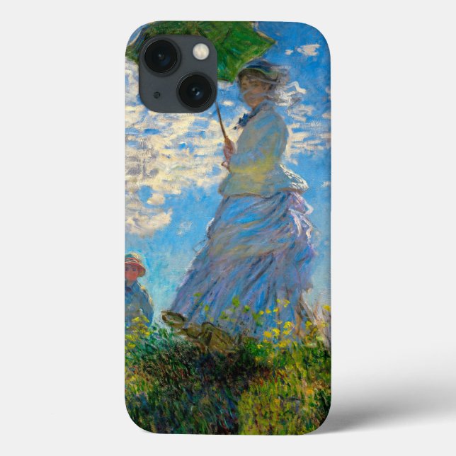 Monet Kvinna Parasoll Impressionism (Baksida)