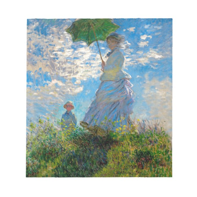 Monet Kvinna Parasoll Impressionism Anteckningsblock (Framsida)
