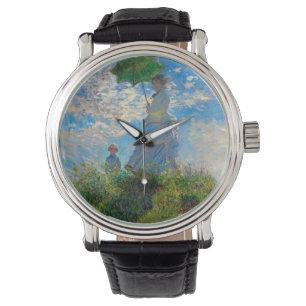 Monet Kvinna Parasoll Impressionism Armbandsur