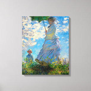 Monet Kvinna Parasoll Impressionism Canvastryck