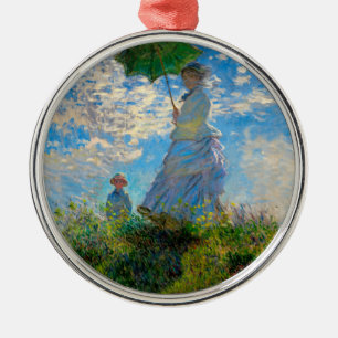Monet Kvinna Parasoll Impressionism Julgransprydnad Metall