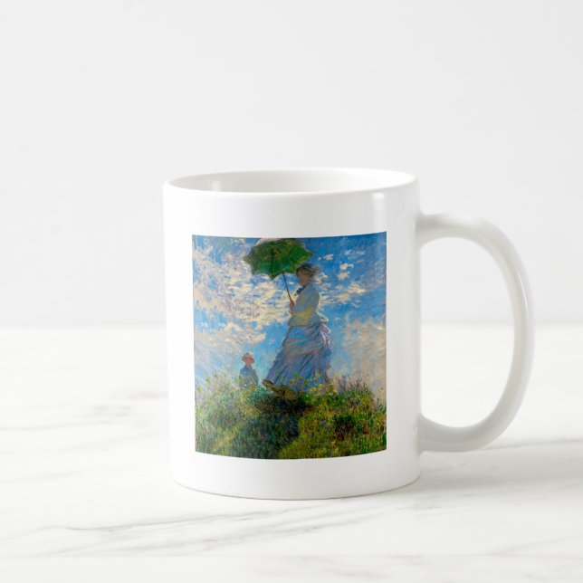 Monet Kvinna Parasoll Impressionism Kaffemugg (Höger)