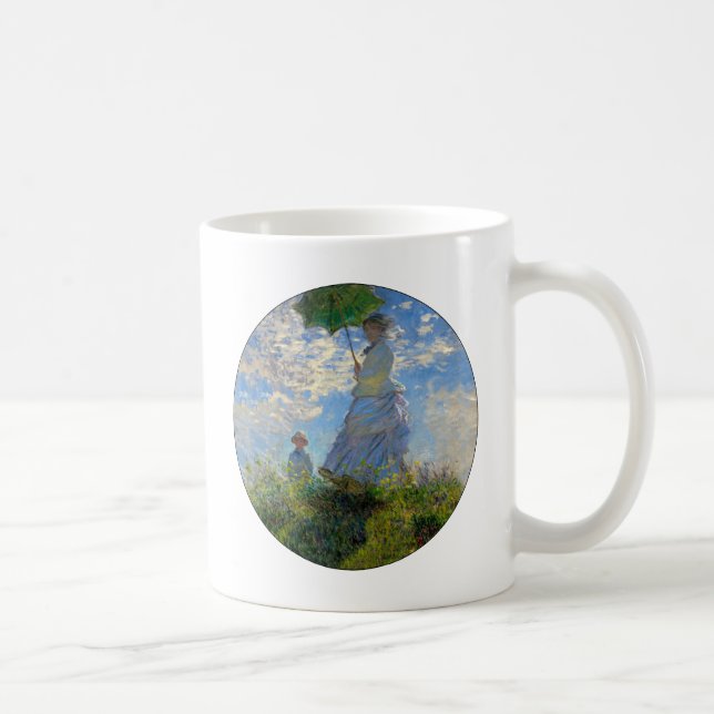 Monet Kvinna Parasoll Impressionism Kaffemugg (Höger)