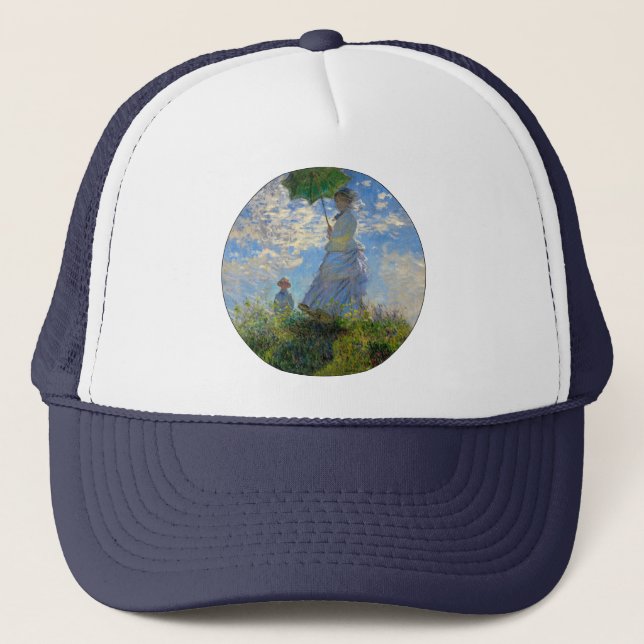 Monet Kvinna Parasoll Impressionism Keps (Framsida)
