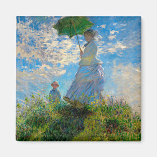 Monet Kvinna Parasoll Impressionism Magnet