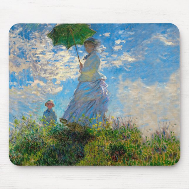 Monet Kvinna Parasoll Impressionism Musmatta (Framsidan)