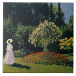 Monet: Kvinnor i en trädgård Kakelplatta<br><div class="desc">"Jeanne-Marguerite Lecadre in the Garden" av Claude Monet.</div>
