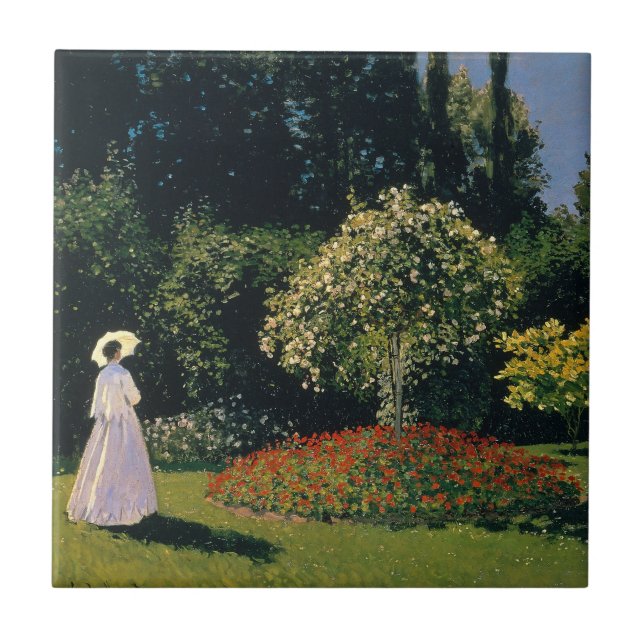 Monet - Kvinnor i Garden Kakelplatta (Framsidan)
