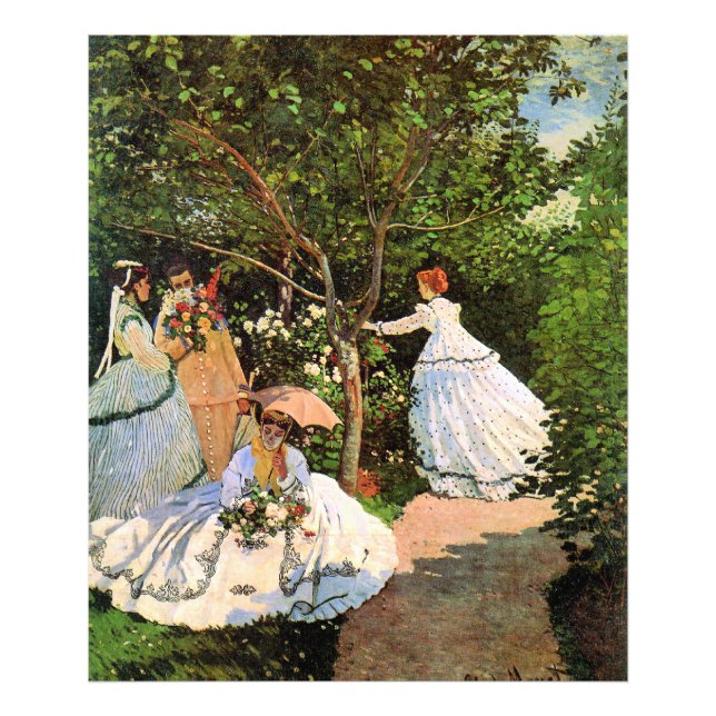 Monet - Kvinnor i trädgården Fototryck (Framsidan)