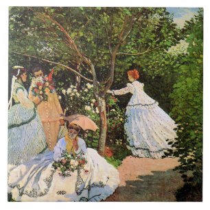 Monet - Kvinnor i trädgården Kakelplatta