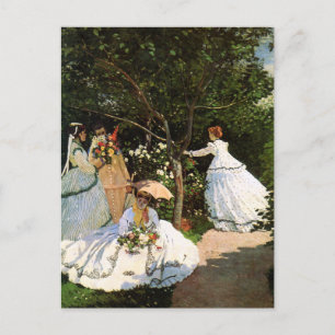 Monet Kvinnor i trädgården vykort