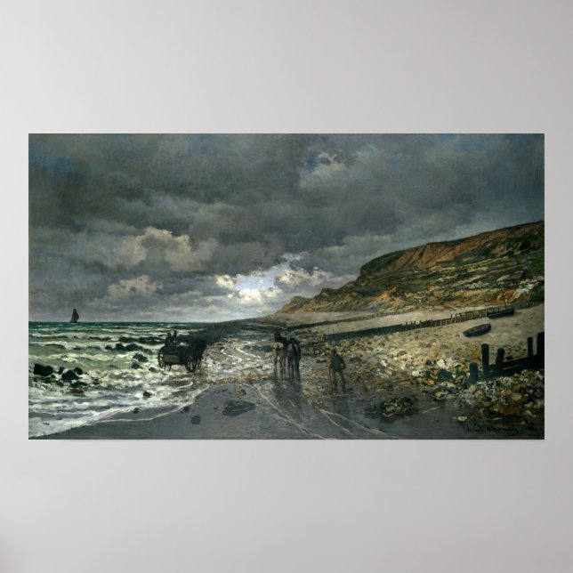 Monet - La Pointe De La Heve Vid Lågvatten Poster (Framsidan)