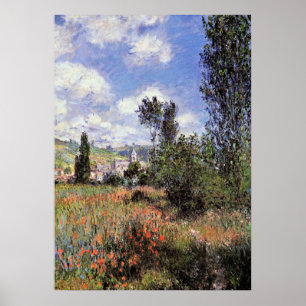 Monet - Lane i Poppy Fält Poster