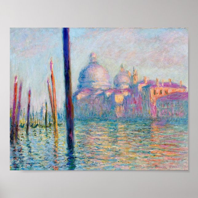 Monet Le Grand Canal Impressionist People Berömd Poster (Framsidan)