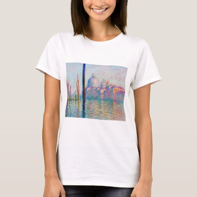 Monet Le Grand Canal Impressionist People Berömd T Shirt (Framsida)