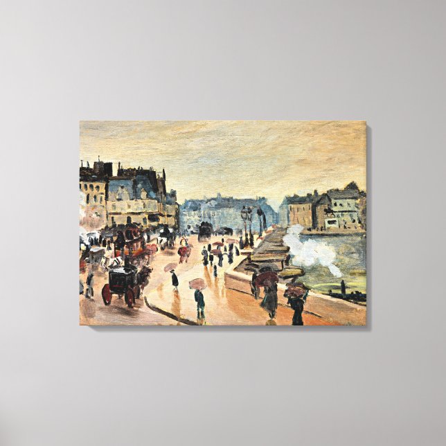 Monet - Le Pont Neuf, Impressionistisk målning Canvastryck (Framsida)