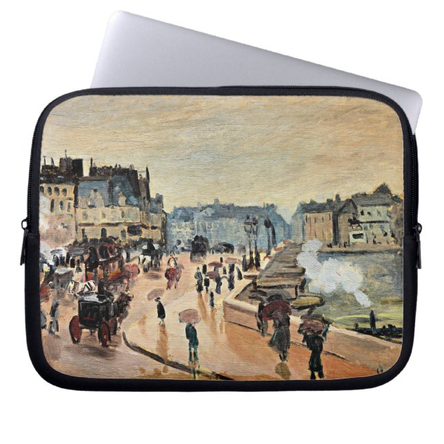 Monet - Le Pont Neuf, Impressionistisk målning Laptop Fodral (Framsidan)