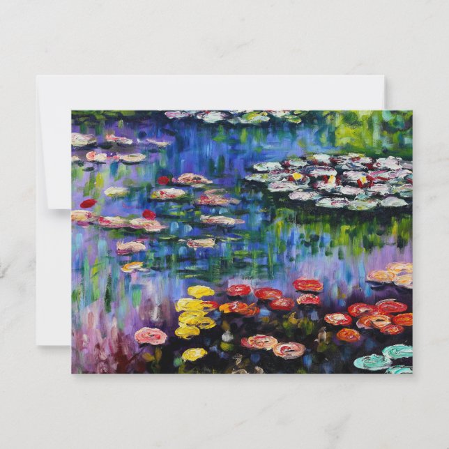 Monet Lila Vatten Lilies-inbjudningar Inbjudningar (Framsida)