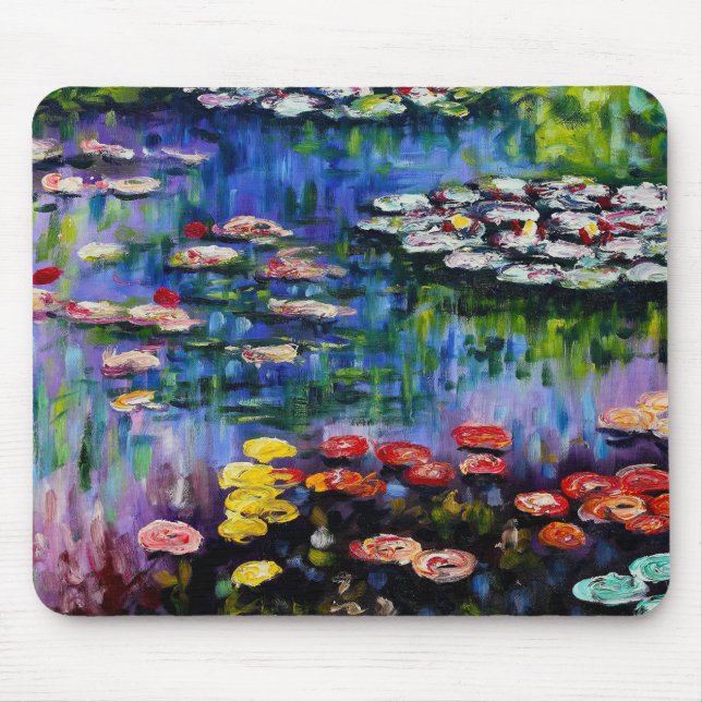 Monet Lila Vatten Lilies Mouse Pad Musmatta (Framsidan)