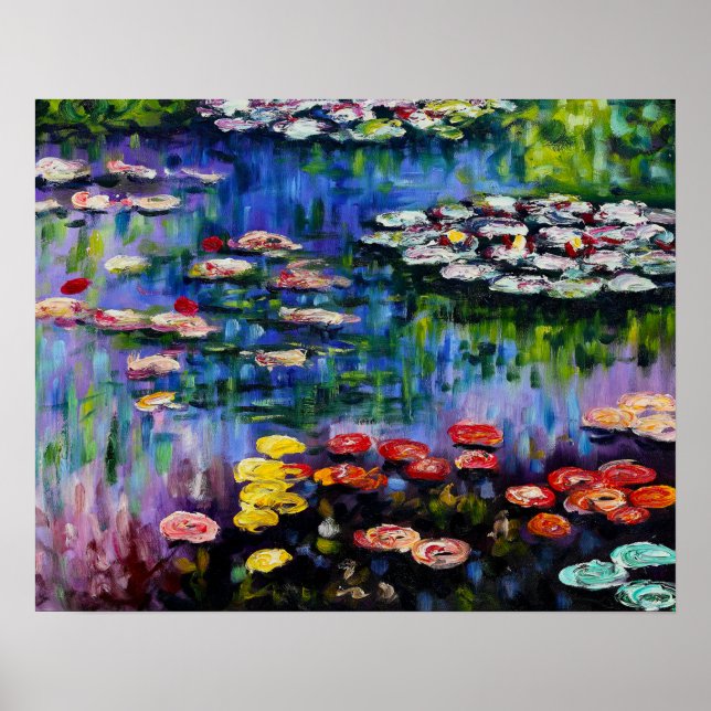 Monet Lila Vatten Lilies Poster (Framsidan)