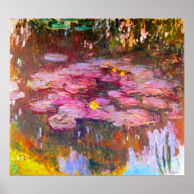 Monet Lila Vatten Lilies Poster (Framsidan)