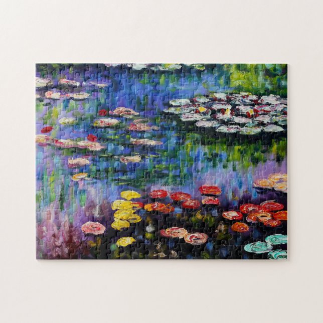 Monet Lila Vatten Lilies Puzzle Pussel (Horisontell)
