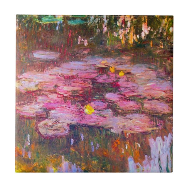 Monet Lila Vatten Lilies Tile Kakelplatta (Framsidan)
