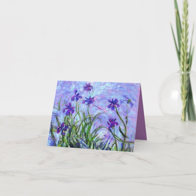 Monet Lilac Irises Card Inbjudan (Framsida)