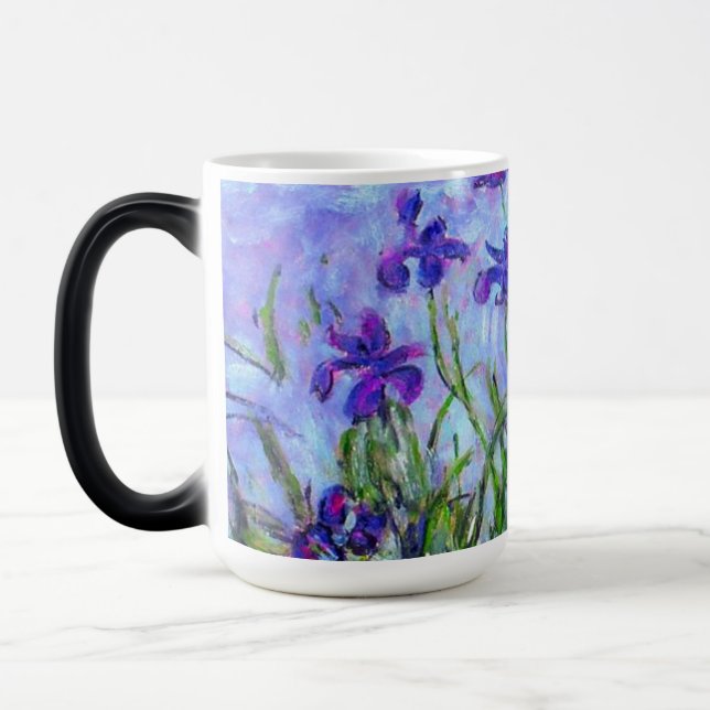 Monet Lilac Irises Magisk Mugg (Vänster)