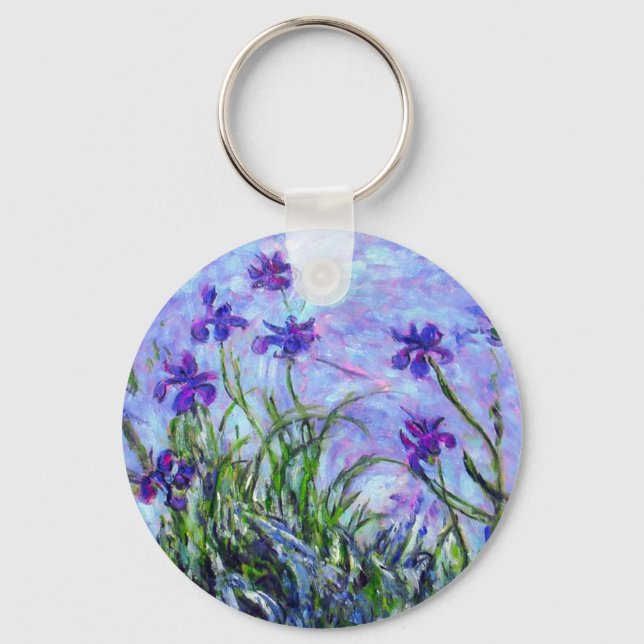 Monet Lilac Irises Nyckelring (Framsida)